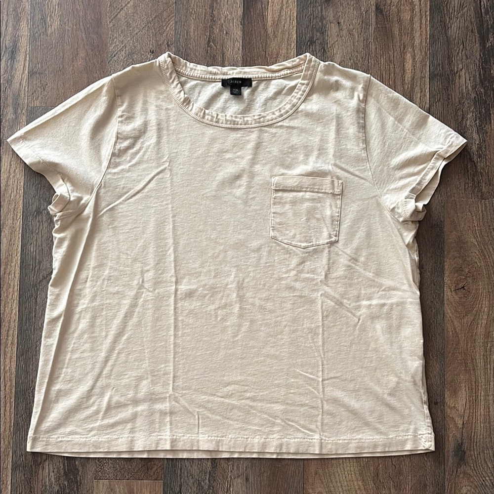 J. Crew Short Sleeve Crewneck Tee in Light Cream